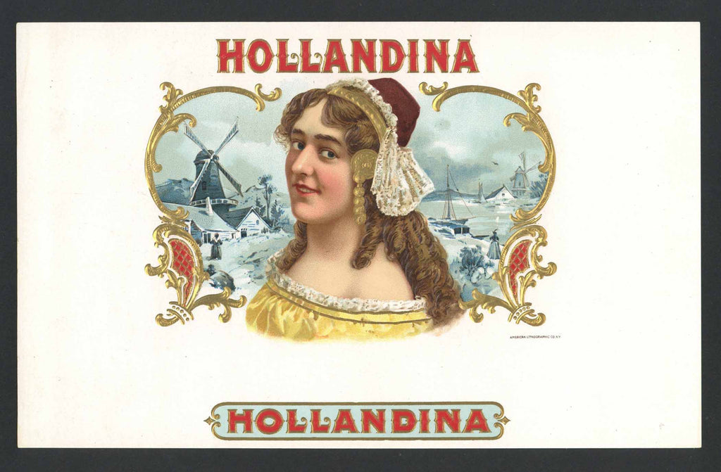 Hollandina Inner Cigar Box Label