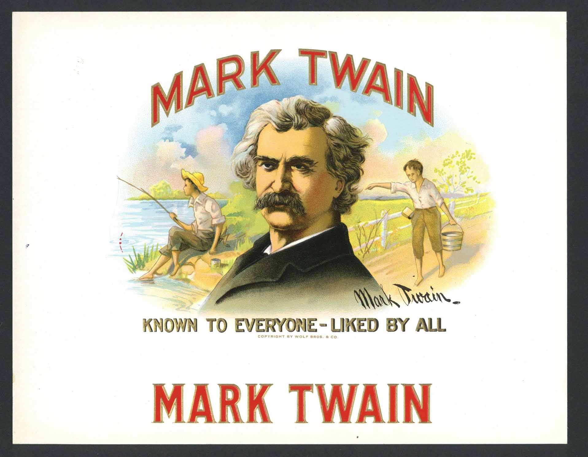 Mark Twain Brand Inner Cigar Box Label