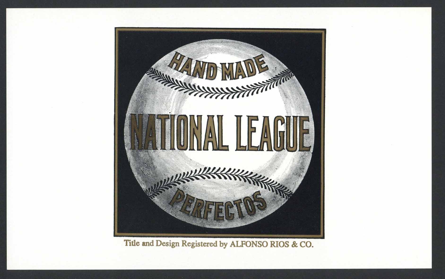 National League Inner Cigar Box Label