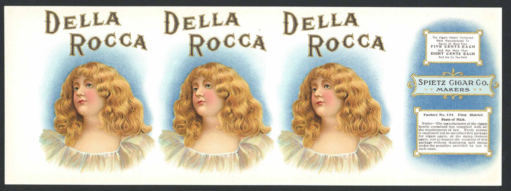 Della Rocca Brand  Cigar Can Label