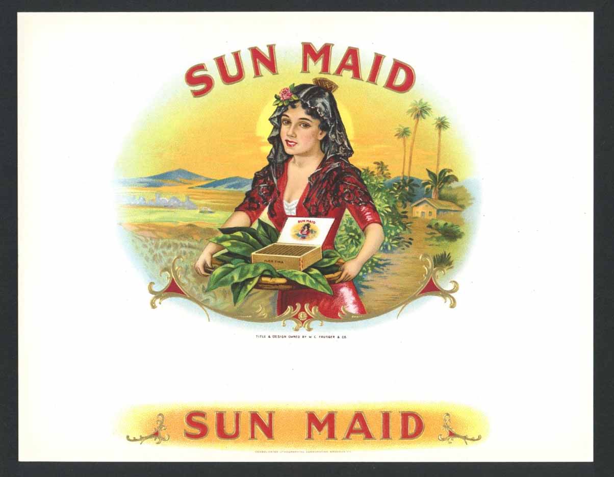 Sun Maid Inner Cigar Box Label