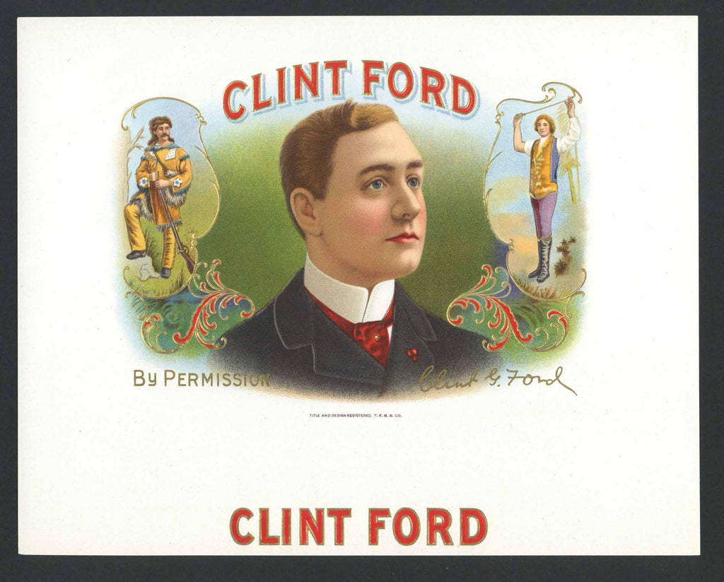 Clint Ford Brand Inner Cigar Box Label
