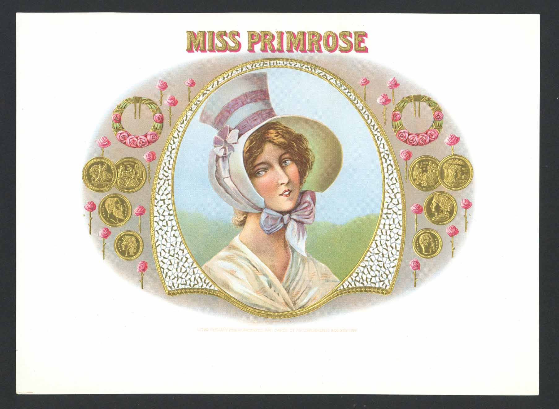 Miss Primrose Brand Inner Cigar Box Label