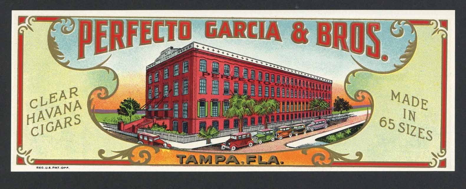 Perfecto Garcia & Bros. Brand Outer Cigar Label