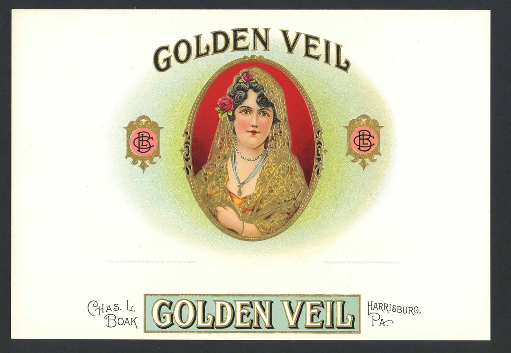 Golden Veil Brand Inner Cigar Box Label