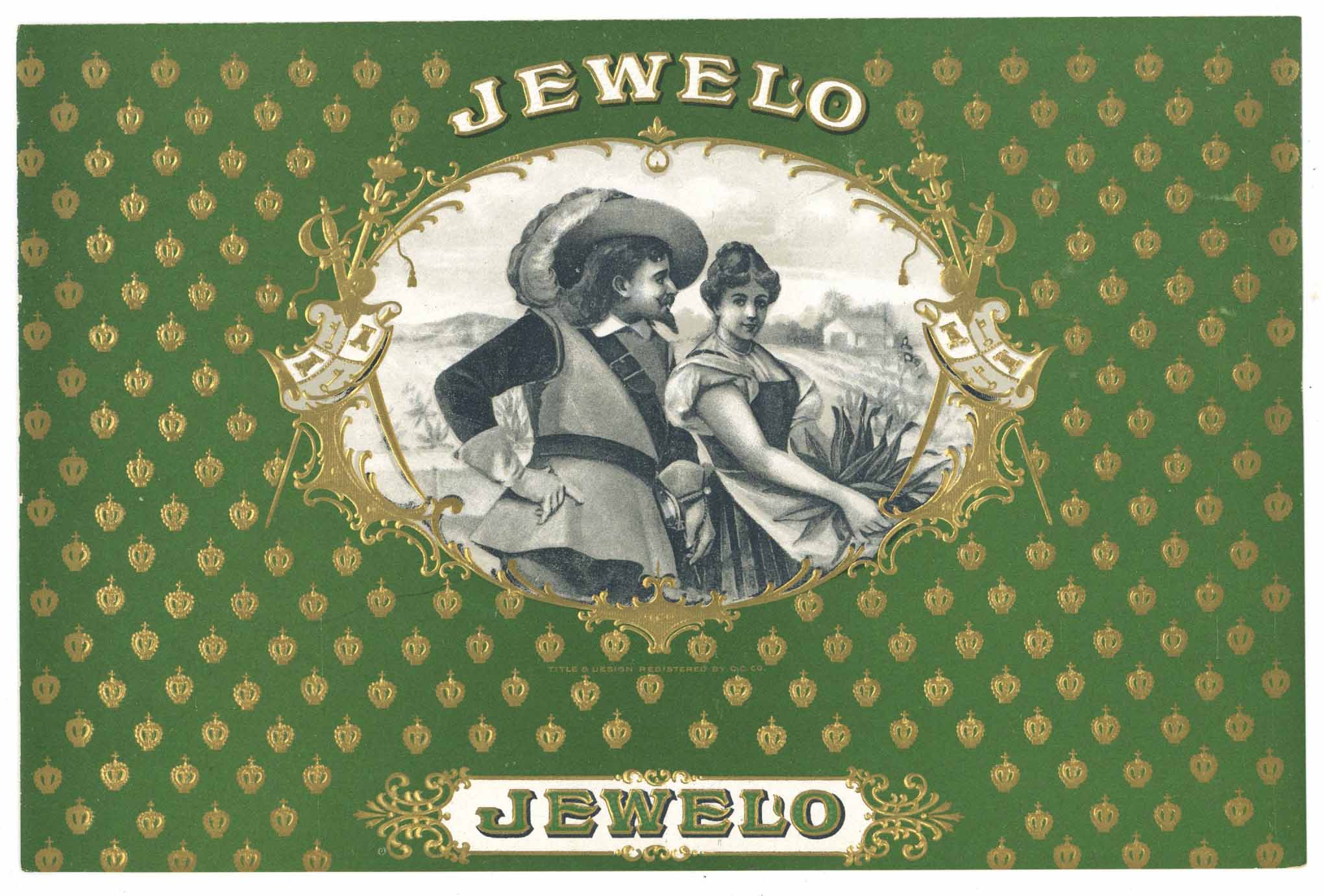 Jewelo Brand Inner Cigar Box Label