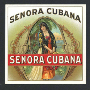 Senora Cubana Brand Outer Cigar Box Label
