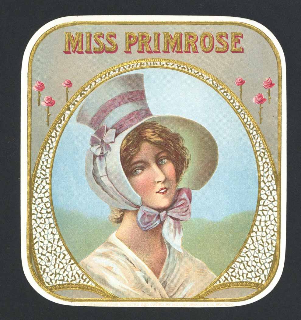 Miss Primrose Brand Outer Cigar Box Label