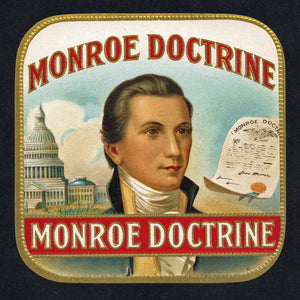 Monroe Doctrine Brand Outer Cigar Box Label