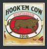 Hook'em Cow Brand Outer Cigar Label