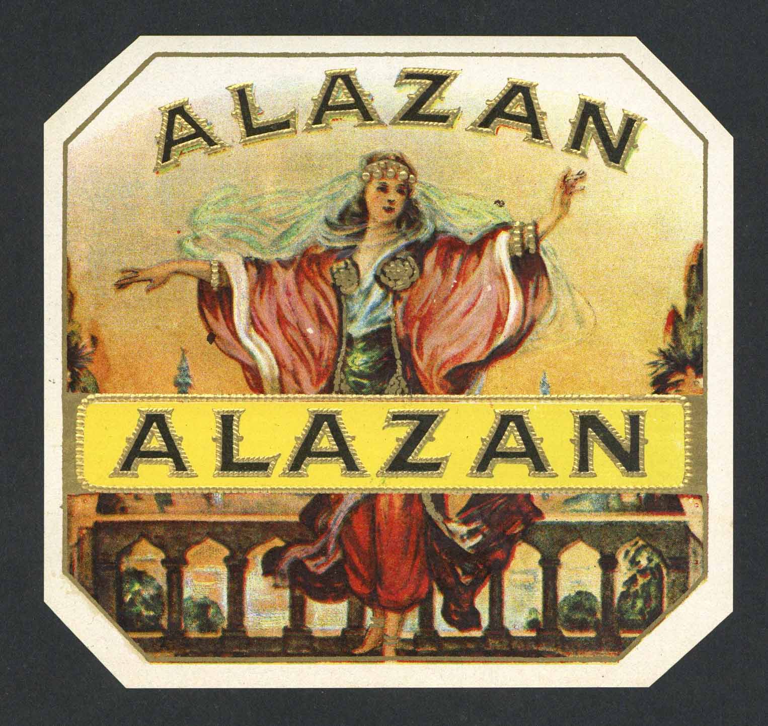 Alazan Brand outer Cigar Box Label