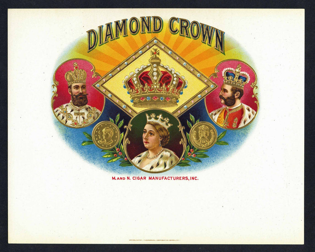 Diamond Crown Brand Inner Cigar Box Label