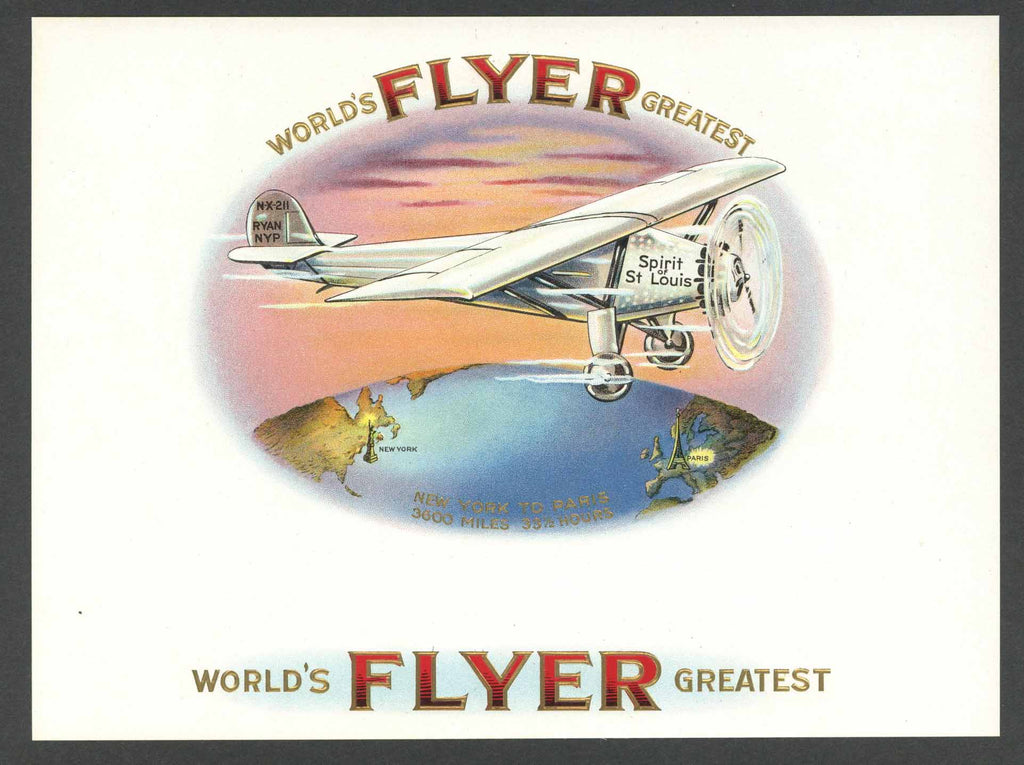 World's Greatest Flyer Brand Inner Cigar Box Label