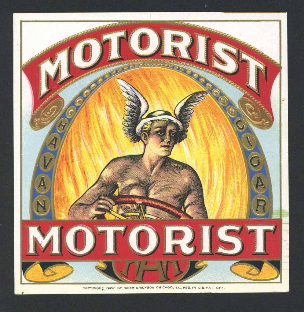 Motorist Brand Outer Cigar Label