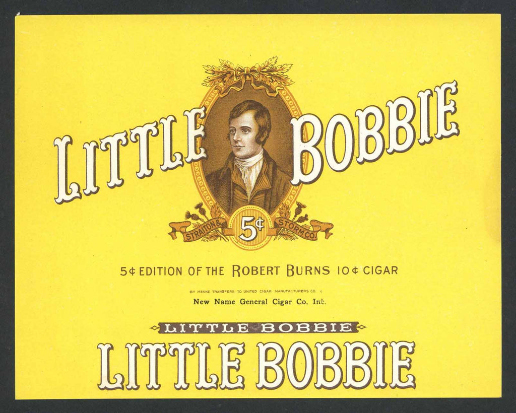 Little Bobbi Brand Inner Cigar Box Label