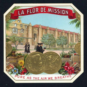 La Flor De Mission Brand Outer Cigar Box Label