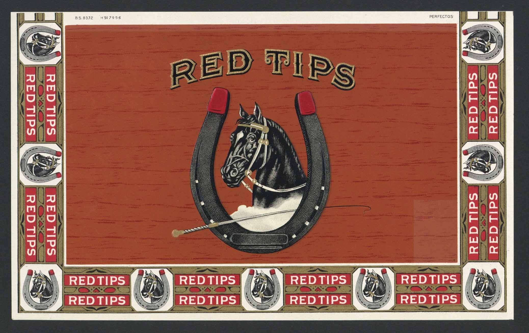 Tip Label Red Red Tips Brand Inner Cigar Top Sheet Label – thelabelman