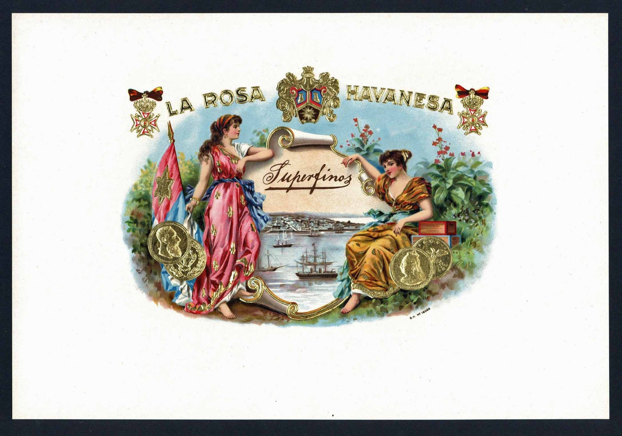 La Rosa Havanesa Brand Inner Cigar Box Label