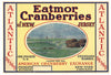 Atlantic Brand Vintage New Jersey Cranberry Crate Label, 1/4