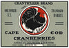 Chanticleer Brand Vintage Cape Cod Cranberry Crate Label, 1/4
