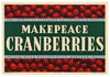 Makepeace Brand Vintage Wareham Massachusetts Cranberry Crate Label, 1/4