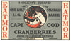 Holiday Brand Vintage Cape Cod Cranberry Crate Label, 1/2