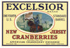 Excelsior Brand Vintage New Jersey Cranberry Crate Label, 1/4