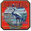 Blue Heron Brand Vintage Brooksville Florida Citrus Crate Label