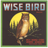 Wise Bird Brand Vintage Winter Garden Florida Citrus Crate Label