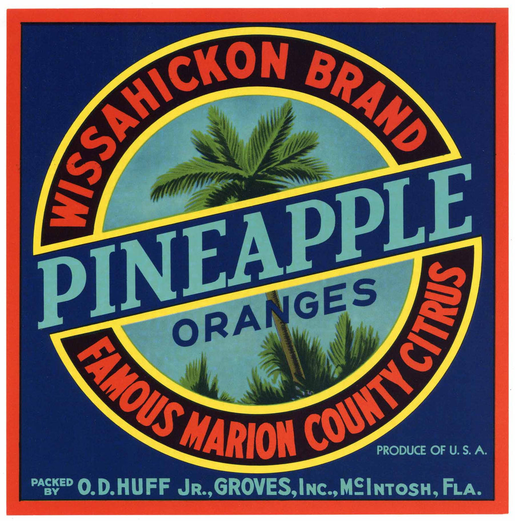 Wissahickon Brand Vintage McIntosh Florida Citrus Crate Label