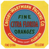 Citra Florida Brand Vintage Florida Citrus Crate Label, yellow