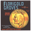 Florigold Brand Vintage Vero Indian River Florida Citrus Crate Label, 9x9