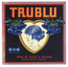 Trublu Brand Vintage Winter Haven Florida Citrus Crate Label, 7x7