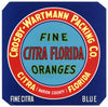 Citra Florida Brand Vintage Florida Citrus Crate Label, blue