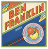 Ben Franklin Brand Vintage Oviedo Florida Citrus Crate Label o