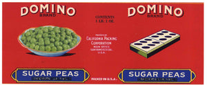 Domino Brand Vintage Sugar Peas Can Label