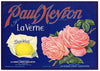 Paul Neyron Brand Vintage La Verne Lemon Crate Label