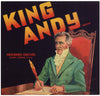 King Andy Brand Vintage Tampa Florida Citrus Crate Label