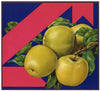 Stock Apple Crate Label, Four Green Apples