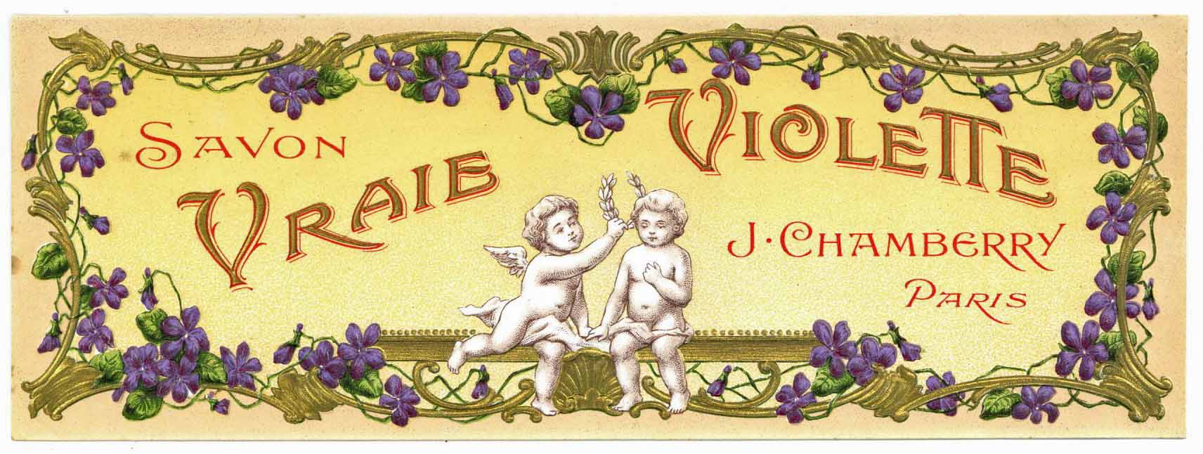 Savon Vraie Violette Brand Vintage Paris France Soap Label