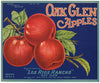 Oak Glen Brand Vintage Yucaipa California Apple Crate Label, earlier