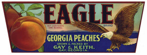 Eagle Brand Vintage Gay Georgia Peach Crate Label