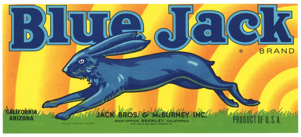 Blue Jack Brand Vintage Melon Crate Label
