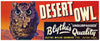 Desert Owl Brand Vintage Blythe California Melon Crate Label
