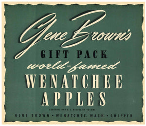 Gene Brown's Brand Vintage Wenatchee Washington Apple Crate Label