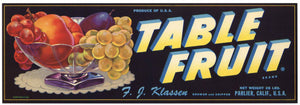 Table Fruit Brand Vintage Parlier California Fruit Crate Label