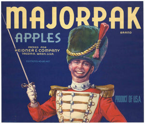 Majorpak Brand Vintage Washington Apple Crate Label