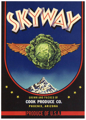 Skyway Brand Phoenix Arizona Vegetable Crate Label