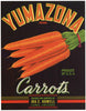 Yumazona Brand Yuma Arizona Vegetable Crate Label, carrots