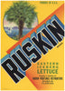 Ruskin Brand Vintage Florida Vegetable Crate Label, large
